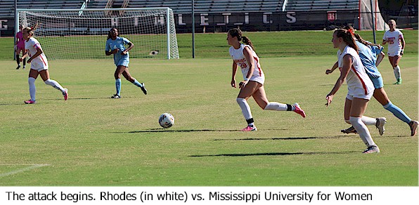 The attack begins - Rhodes vs. Mississippi University for Women, September 8, 2026